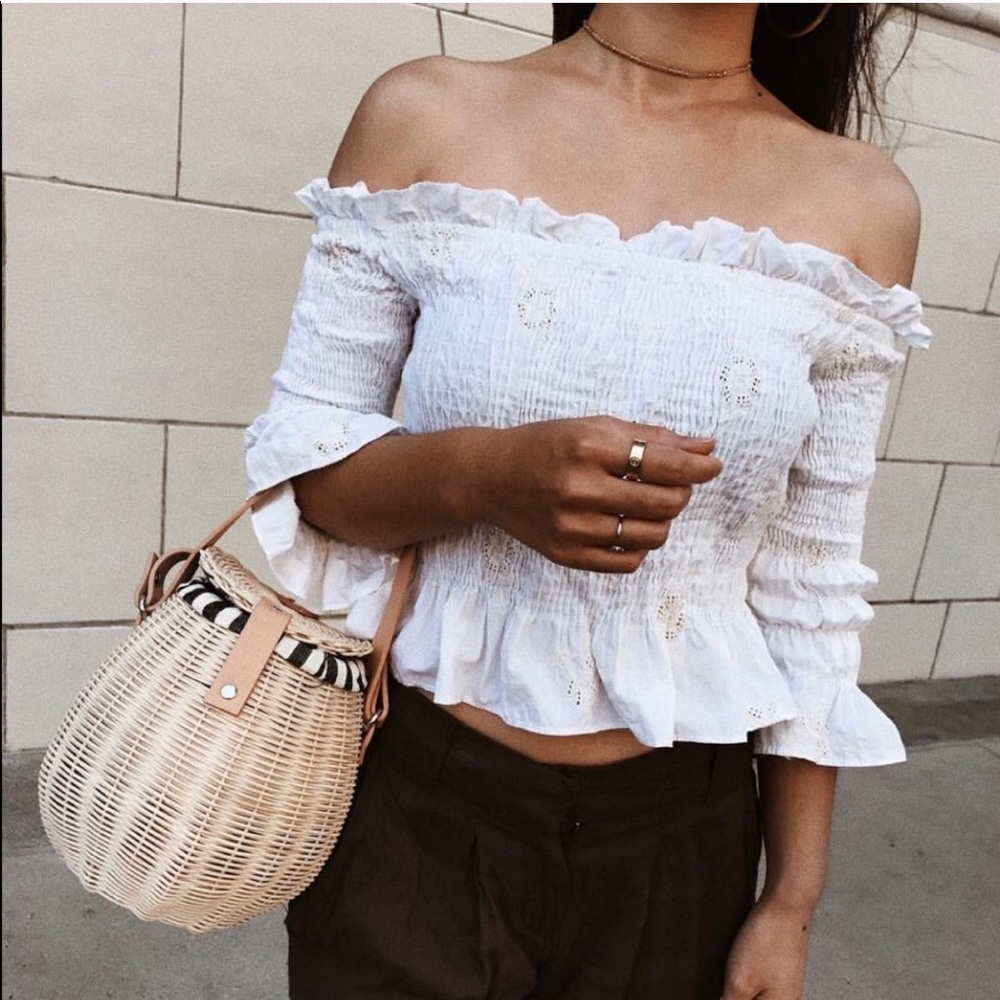 Zara raffia woven bucket bag